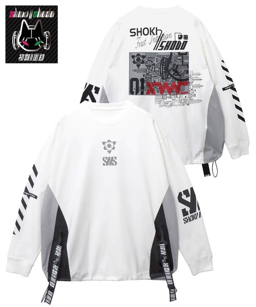 PANDIESTA(パンディエスタ)の「初期衝動/ ショキショウドウ ストラップ付きリフレクターロンT(M2)(Tシャツ/カットソー・メンズ・ブラック/ホワイト・L/XL/M)」の1枚目の写真