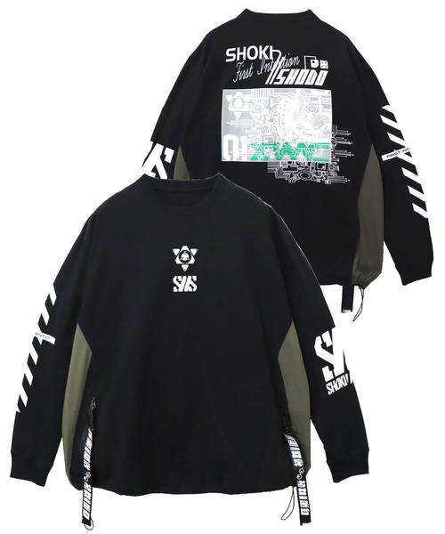 PANDIESTA(パンディエスタ)の「初期衝動/ ショキショウドウ ストラップ付きリフレクターロンT(M2)(Tシャツ/カットソー・メンズ・ブラック/ホワイト・L/XL/M)」の2枚目の写真