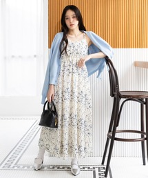 RAGEBLUE（レイジブルー）の「バックリボン/楊柳柄キャミワンピース（ワンピース）」