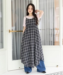 RAGEBLUE（レイジブルー）の「バックリボン/楊柳柄キャミワンピース（ワンピース）」