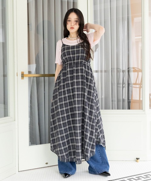 RAGEBLUE(レイジブルー)の「バックリボン/楊柳柄キャミワンピース(ワンピース・レディース・ブルー系/ブラック系/ネイビー系/ホワイト系・FREE)」の1枚目の写真