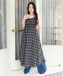 RAGEBLUE（レイジブルー）の「バックリボン/楊柳柄キャミワンピース（ワンピース）」