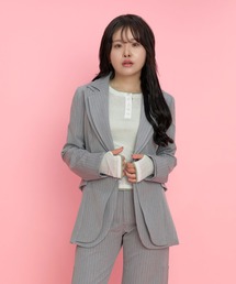 【Nora Lily】「elle」Pin Stripe Double Lapel Jacket