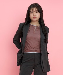 【Nora Lily】「elle」Pin Stripe Double Lapel Jacket