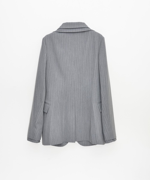 Nora Lily elle(ノラリリーエル)の「【Nora Lily】「elle」Pin Stripe Double Lapel Jacket(テーラードジャケット・レディース・ダークグレー/グレー・FREE)」の10枚目の写真