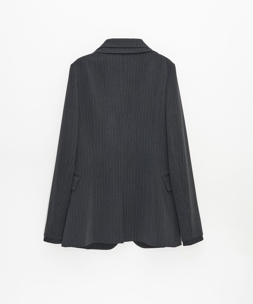 Nora Lily elle(ノラリリーエル)の「【Nora Lily】「elle」Pin Stripe Double Lapel Jacket(テーラードジャケット・レディース・ダークグレー/グレー・FREE)」の20枚目の写真
