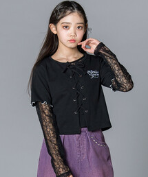 ZIDDY | チュールレースアップTシャツセット(130~160cm)(その他トップス)