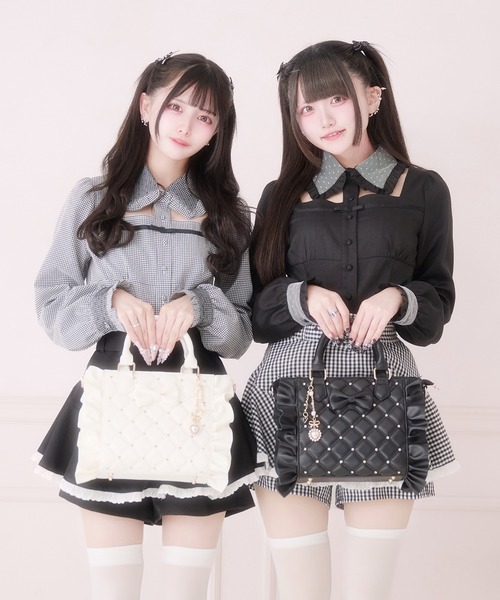 Pal elfy(パルエルフィー)の「ビジュー付きキルティング姫痛バ(ショルダーバッグ・レディース・オフホワイト/ブラック・フリー)」の12枚目の写真