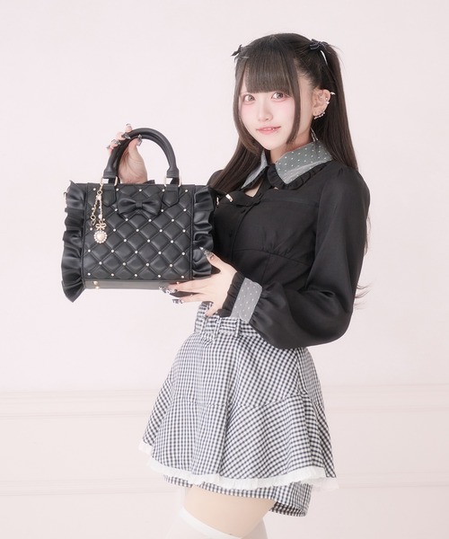 Pal elfy(パルエルフィー)の「ビジュー付きキルティング姫痛バ(ショルダーバッグ・レディース・オフホワイト/ブラック・フリー)」の8枚目の写真