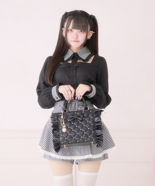 Pal elfy(パルエルフィー)の「ビジュー付きキルティング姫痛バ(ショルダーバッグ・レディース・オフホワイト/ブラック・フリー)」の9枚目の写真
