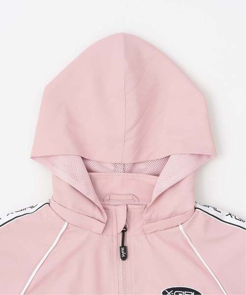 X-girl Stages（エックスガールステージス）の「肩ロゴラインブルゾン（ブルゾン・キッズ・ブラック/ピンク・130cm/120cm/100cm/110cm/140cm/90cm）」の4枚目の写真