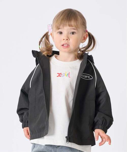 X-girl Stages（エックスガールステージス）の「肩ロゴラインブルゾン（ブルゾン・キッズ・ブラック/ピンク・130cm/120cm/100cm/110cm/140cm/90cm）」の16枚目の写真