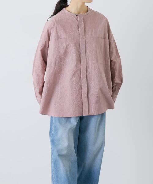 かぐれ（カグレ）の「コットンリネンWポケットシャツ（シャツ/ブラウス・レディース・ピンク/ネイビー/ブルー・FREE）」の4枚目の写真