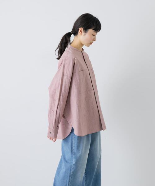 かぐれ（カグレ）の「コットンリネンWポケットシャツ（シャツ/ブラウス・レディース・ピンク/ネイビー/ブルー・FREE）」の6枚目の写真