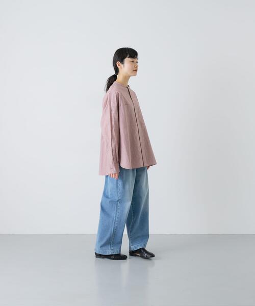かぐれ（カグレ）の「コットンリネンWポケットシャツ（シャツ/ブラウス・レディース・ピンク/ネイビー/ブルー・FREE）」の8枚目の写真