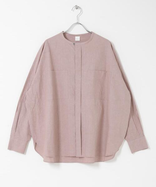 かぐれ（カグレ）の「コットンリネンWポケットシャツ（シャツ/ブラウス・レディース・ピンク/ネイビー/ブルー・FREE）」の10枚目の写真