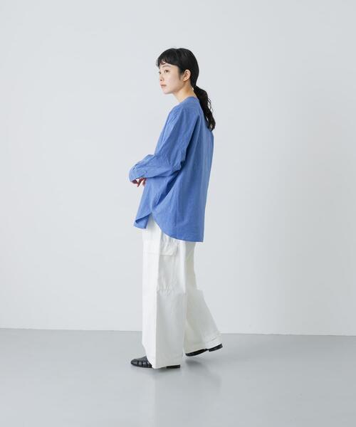 かぐれ（カグレ）の「コットンリネンWポケットシャツ（シャツ/ブラウス・レディース・ピンク/ネイビー/ブルー・FREE）」の19枚目の写真