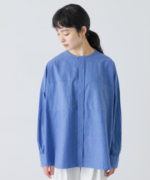 かぐれ（カグレ）の「コットンリネンWポケットシャツ（シャツ/ブラウス・レディース・ピンク/ネイビー/ブルー・FREE）」の20枚目の写真