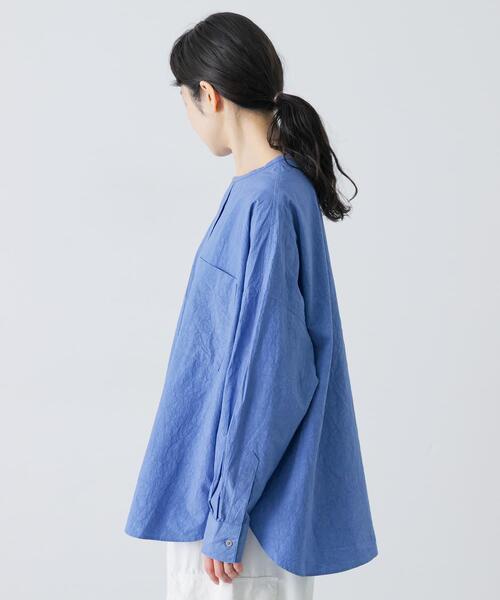 かぐれ（カグレ）の「コットンリネンWポケットシャツ（シャツ/ブラウス・レディース・ピンク/ネイビー/ブルー・FREE）」の21枚目の写真