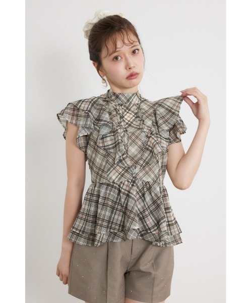 セール】【森香澄さん着用】バックリボンフリルブラウス 春服（シャツ