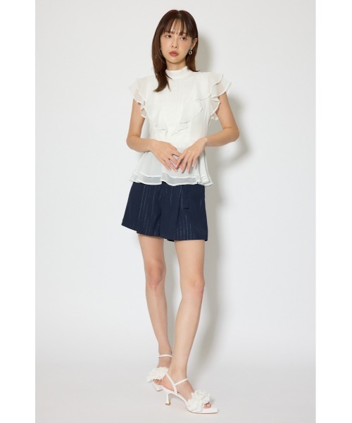 深キョン着用  リエンダ 袖ボリュームブラウス rienda（リエンダ）の「シアーボリュームオフショルブラウス 春服
