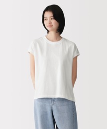 婦人 引き揃え天竺編みフレンチスリーブＴシャツ