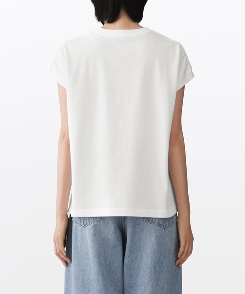 無印良品(ムジルシリョウヒン)の「婦人 引き揃え天竺編みフレンチスリーブTシャツ(Tシャツ/カットソー・レディース・ダークグレー/ブルー系/ホワイト/ライトブルー/ブラック/ライトイエロー・S/M/L/XL)」の19枚目の写真