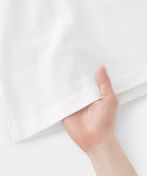 無印良品(ムジルシリョウヒン)の「婦人 引き揃え天竺編みフレンチスリーブTシャツ(Tシャツ/カットソー・レディース・ダークグレー/ブルー系/ホワイト/ライトブルー/ブラック/ライトイエロー・S/M/L/XL)」の7枚目の写真