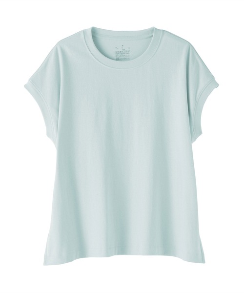 無印良品(ムジルシリョウヒン)の「婦人 引き揃え天竺編みフレンチスリーブTシャツ(Tシャツ/カットソー・レディース・ダークグレー/ブルー系/ホワイト/ライトブルー/ブラック/ライトイエロー・S/M/L/XL)」の8枚目の写真