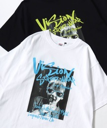 VISION STREET WEAR/ヴィジョンストリートウェア オーバーサイズ フロント/バックプリント ロゴ ワンポイント 半袖Tシャツ/レディース メンズ
