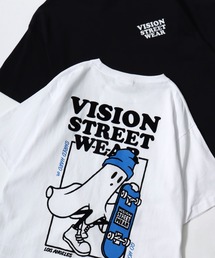 VISION STREET WEAR/ヴィジョンストリートウェア オーバーサイズ フロント/バックプリント ロゴ ワンポイント 半袖Tシャツ/レディース メンズ