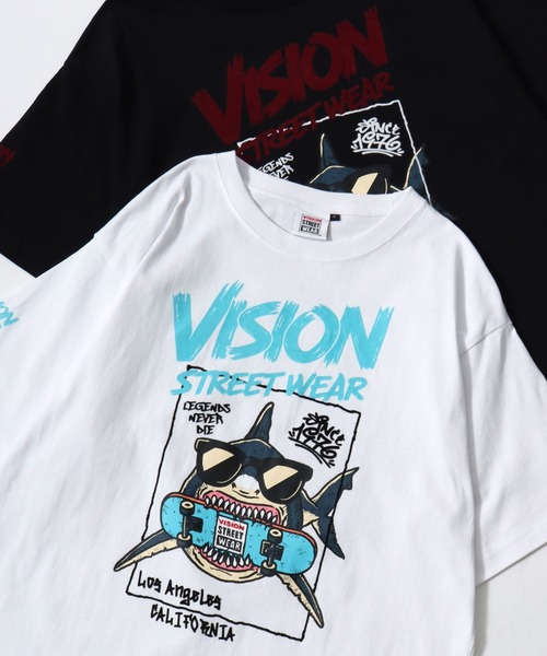 VISION STREET WEAR(ヴィジョンストリートウェア)の「VISION STREET WEAR/ヴィジョンストリートウェア オーバーサイズ フロント/バックプリント ロゴ ワンポイント 半袖Tシャツ/レディース メンズ(Tシャツ/カットソー・メンズ・ホワイト系その他/ブラック系その他/ブラック/ホワイト系その他2/ホワイト系その他3/ブラック系その他2/ブラック系その他3/ホワイト・LL/M/L)」の4枚目の写真