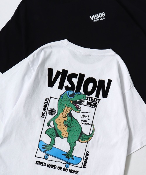 VISION STREET WEAR(ヴィジョンストリートウェア)の「VISION STREET WEAR/ヴィジョンストリートウェア オーバーサイズ フロント/バックプリント ロゴ ワンポイント 半袖Tシャツ/レディース メンズ(Tシャツ/カットソー・メンズ・ホワイト系その他/ブラック系その他/ブラック/ホワイト系その他2/ホワイト系その他3/ブラック系その他2/ブラック系その他3/ホワイト・LL/M/L)」の5枚目の写真