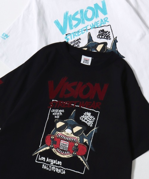 VISION STREET WEAR(ヴィジョンストリートウェア)の「VISION STREET WEAR/ヴィジョンストリートウェア オーバーサイズ フロント/バックプリント ロゴ ワンポイント 半袖Tシャツ/レディース メンズ(Tシャツ/カットソー・メンズ・ホワイト系その他/ブラック系その他/ブラック/ホワイト系その他2/ホワイト系その他3/ブラック系その他2/ブラック系その他3/ホワイト・LL/M/L)」の7枚目の写真