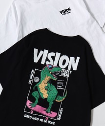 VISION STREET WEAR/ヴィジョンストリートウェア オーバーサイズ フロント/バックプリント ロゴ ワンポイント 半袖Tシャツ/レディース メンズ