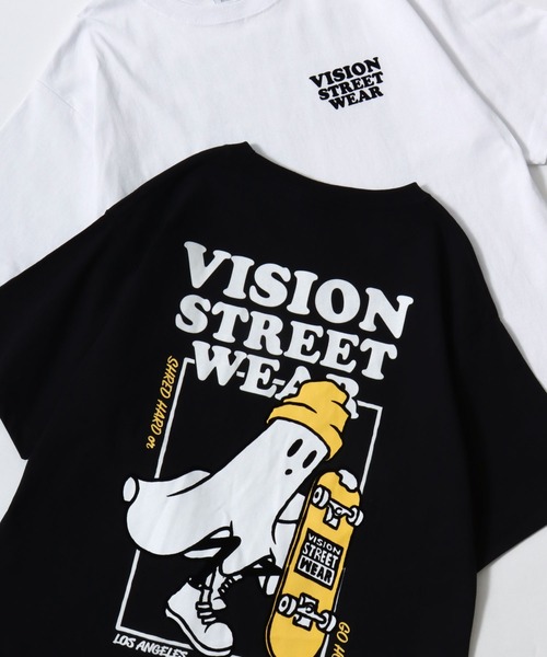 VISION STREET WEAR(ヴィジョンストリートウェア)の「VISION STREET WEAR/ヴィジョンストリートウェア オーバーサイズ フロント/バックプリント ロゴ ワンポイント 半袖Tシャツ/レディース メンズ(Tシャツ/カットソー・メンズ・ホワイト系その他/ブラック系その他/ブラック/ホワイト系その他2/ホワイト系その他3/ブラック系その他2/ブラック系その他3/ホワイト・LL/M/L)」の1枚目の写真