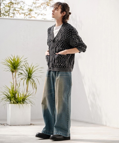CAMBIO（カンビオ）の「mp14739-泥加工デニム1タックパンツ（デニムパンツ・メンズ・サックスブルー/ブルー・M/L/XL）」の8枚目の写真