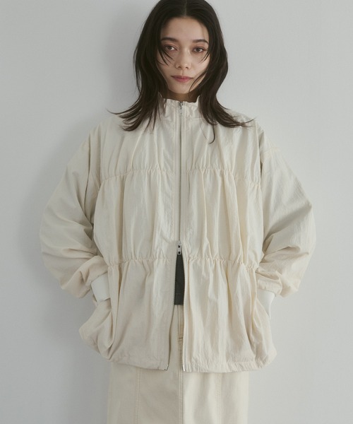 hunch（ハンチ）の「ナイロン シャーリング ダブルジップブルゾン（ブルゾン・レディース・ブラック/アイボリー/セージグリーン・FREE）」の10枚目の写真