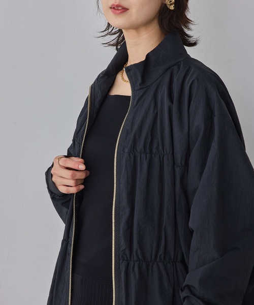 hunch（ハンチ）の「ナイロン シャーリング ダブルジップブルゾン（ブルゾン・レディース・ブラック/アイボリー/セージグリーン・FREE）」の8枚目の写真