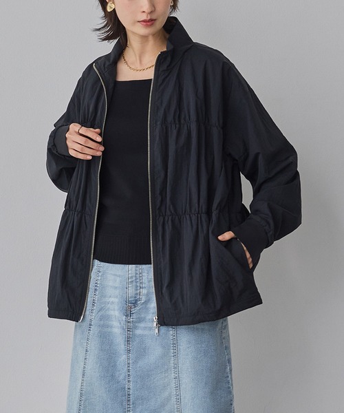 hunch（ハンチ）の「ナイロン シャーリング ダブルジップブルゾン（ブルゾン・レディース・ブラック/アイボリー/セージグリーン・FREE）」の9枚目の写真