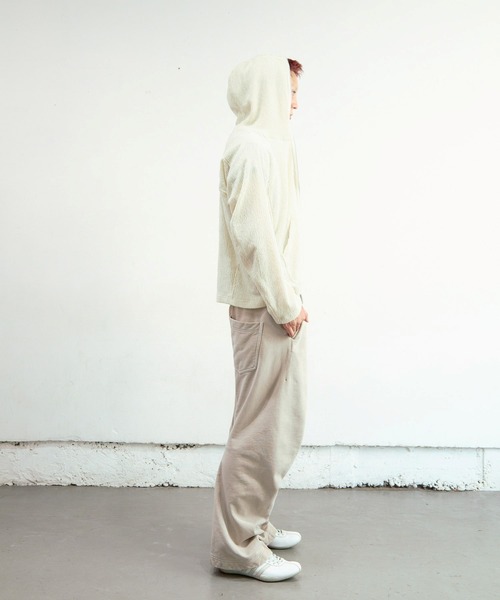 NVRFRGT(ネヴァーフォーゲット)の「SEMI SHEER FULL ZIP UP HOODIE(パーカー・レディース・アイボリー・1)」の3枚目の写真