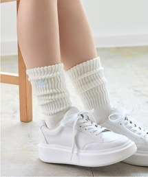 綿混2段ロゴ刺繍アメリブソックス26cm丈