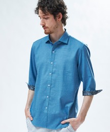 MEN'S BIGI（メンズビギ）の「トリアセ麻調 7分袖シャツ<接触冷感 UVカット イージーケア>（シャツ/ブラウス）」