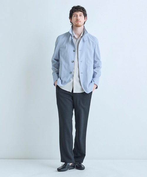 MEN'S BIGI(メンズビギ)の「トリアセ麻調 7分袖シャツ<接触冷感/UVカット/イージーケア>(シャツ/ブラウス・メンズ・ブルー/ライトグレー/グリーン/ブラウン・03/04/01/02)」の11枚目の写真