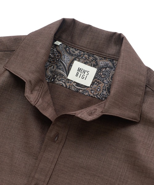 MEN'S BIGI(メンズビギ)の「トリアセ麻調 7分袖シャツ<接触冷感/UVカット/イージーケア>(シャツ/ブラウス・メンズ・ブルー/ライトグレー/グリーン/ブラウン・03/04/01/02)」の14枚目の写真