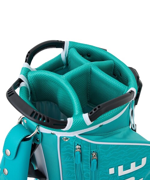 JUN&ROPE'（ジュンアンドロペ）の「ウェーブボーダー柄キャディーバッグ/ユニセックス・軽量（ゴルフグッズ・レディース・ブラック/ホワイト/ターコイズブルー・FREE）」の13枚目の写真