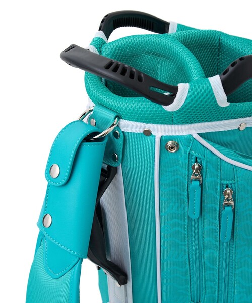 JUN&ROPE'（ジュンアンドロペ）の「ウェーブボーダー柄キャディーバッグ/ユニセックス・軽量（ゴルフグッズ・レディース・ブラック/ホワイト/ターコイズブルー・FREE）」の15枚目の写真