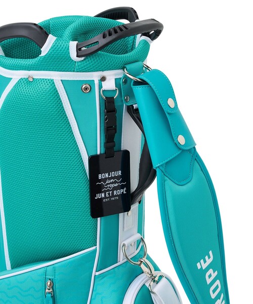 JUN&ROPE'（ジュンアンドロペ）の「ウェーブボーダー柄キャディーバッグ/ユニセックス・軽量（ゴルフグッズ・レディース・ブラック/ホワイト/ターコイズブルー・FREE）」の16枚目の写真