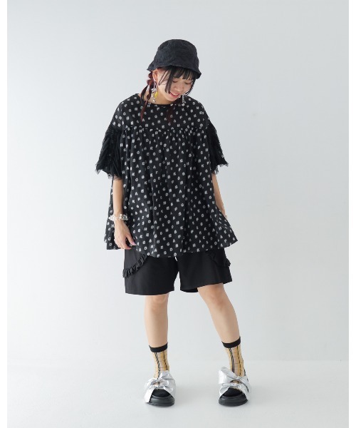 unica（ユニカ）の「ダブルフリルショートパンツ  laides（その他パンツ・レディース・ピンク/ブラック/グレー・F）」の5枚目の写真