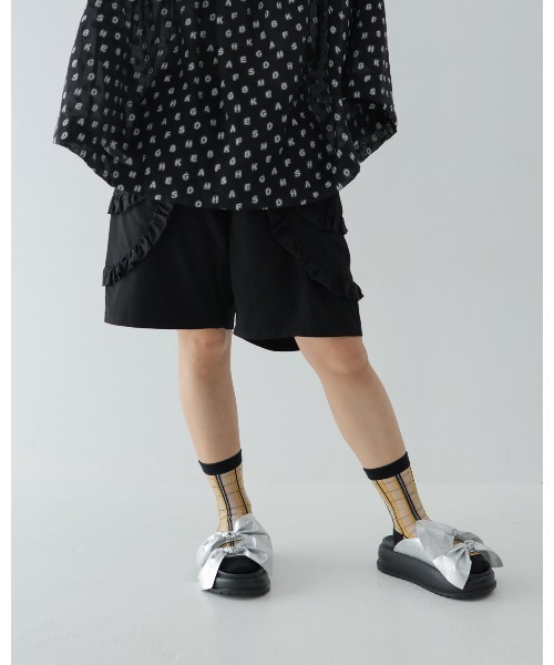 unica（ユニカ）の「ダブルフリルショートパンツ  laides（その他パンツ・レディース・ピンク/ブラック/グレー・F）」の10枚目の写真